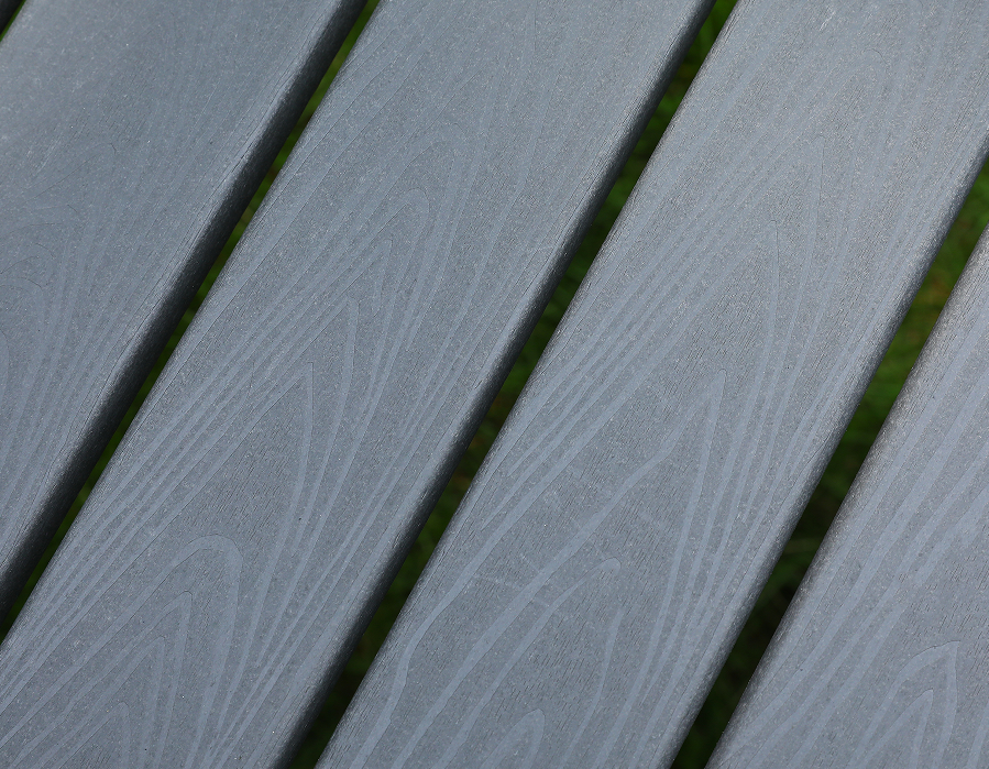 HDPE 户外横靠背灰色餐椅