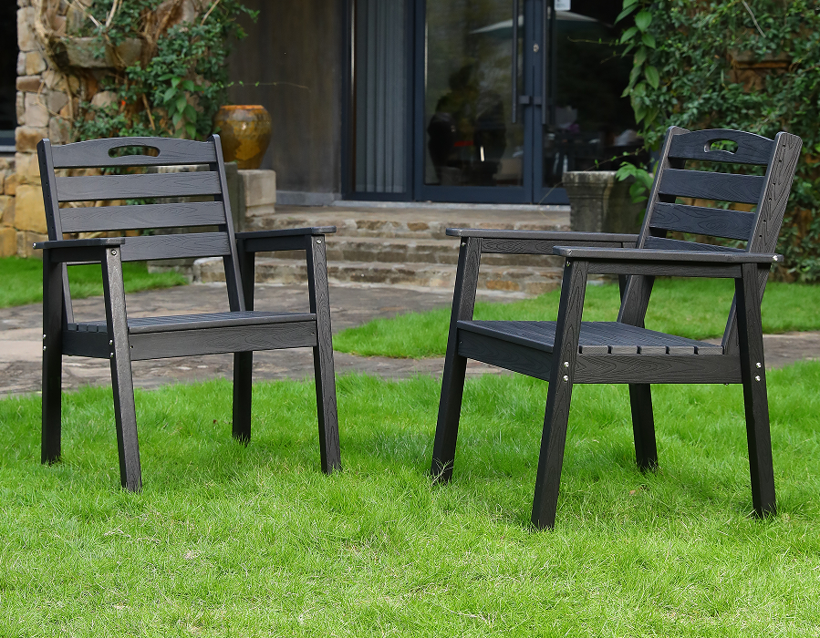 HDPE 阿迪朗达克椅 横靠背黑色 两把装