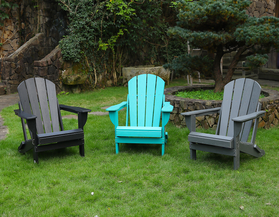 HDPE 阿迪朗达克青蛙椅，灰色