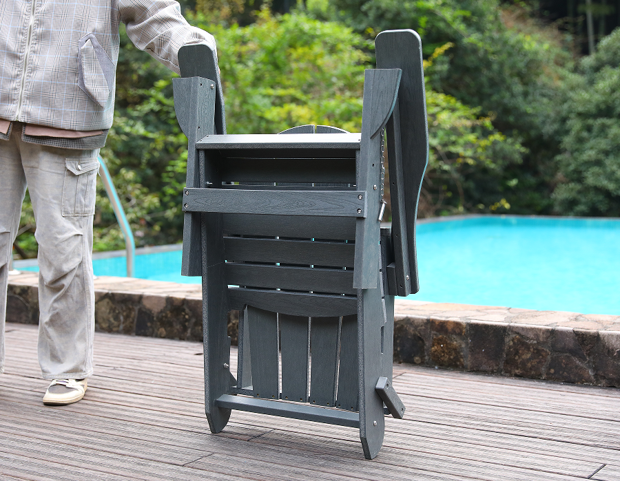 HDPE 阿迪朗达克青蛙椅，灰色