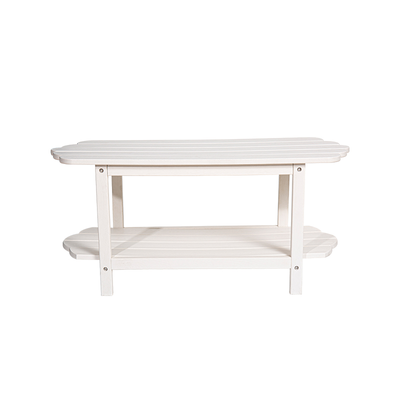 白色耐用 HDPE 长桌,配有 304 不锈钢组装螺钉