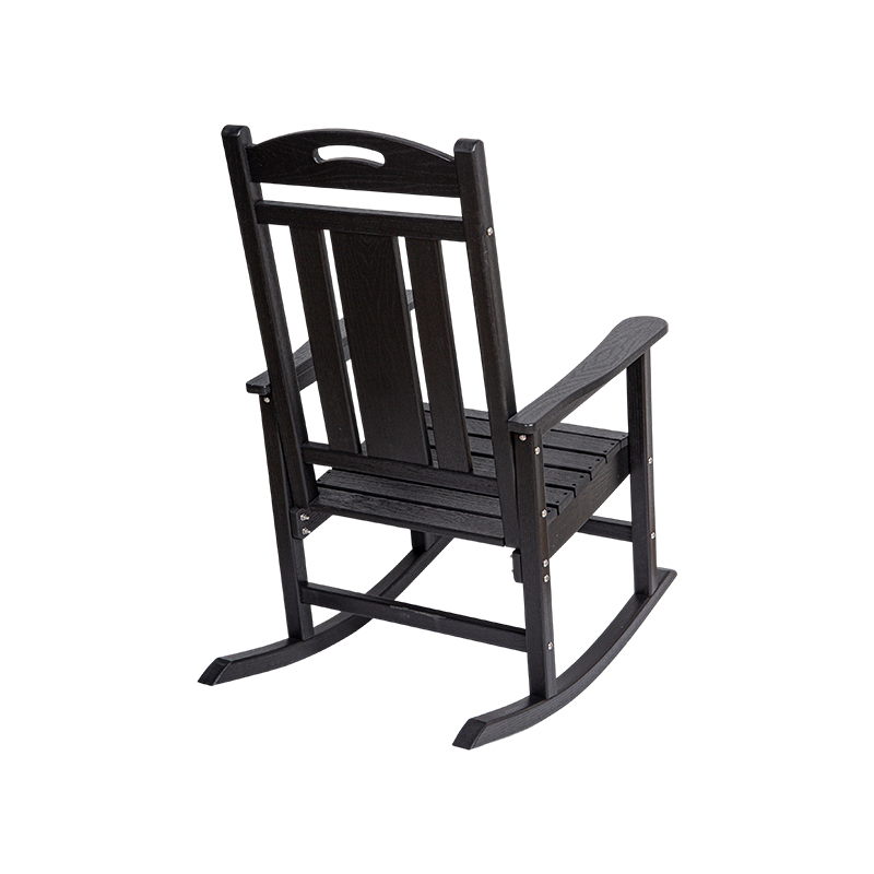 HDPE 再生黑色露台摇椅